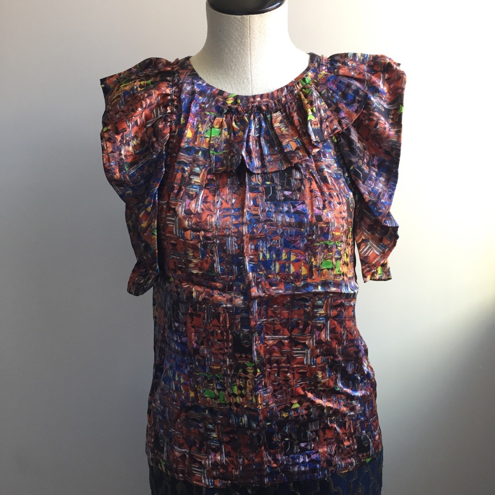 Silk Ruffle Top - Picture 2 of 7